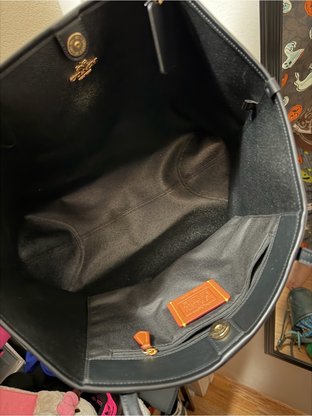 Coach Women's Brown Halloween Ghost & Pumpkin Tote Bag - Picture 2 of 2